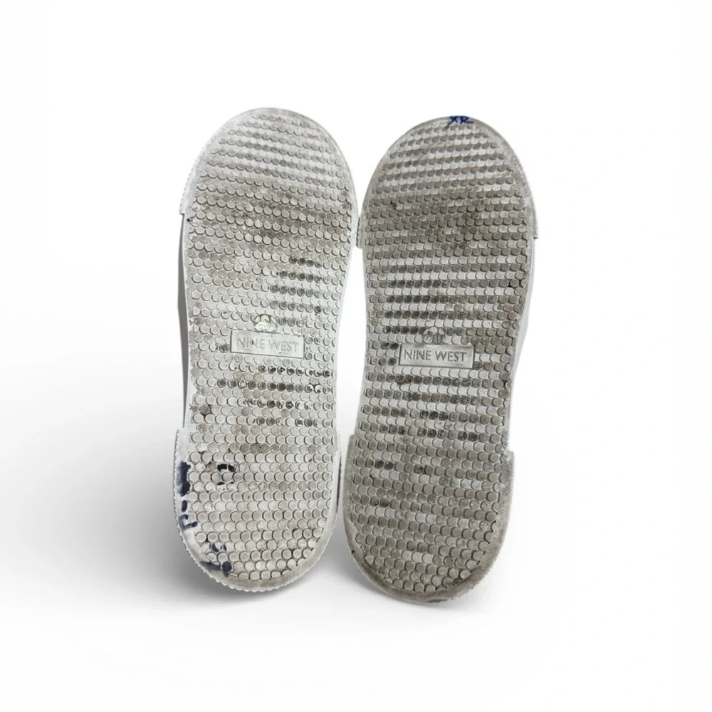 Nine West Hayzel Croc Embossed Slip On Platform Sneaker Mules Size 7.5